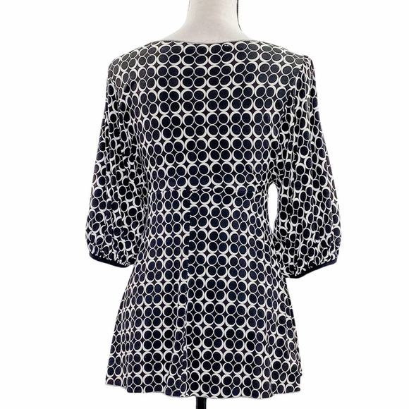 MAX Studio Black Geometric 3/4 Sleeve Blouse - Picture 2 of 10